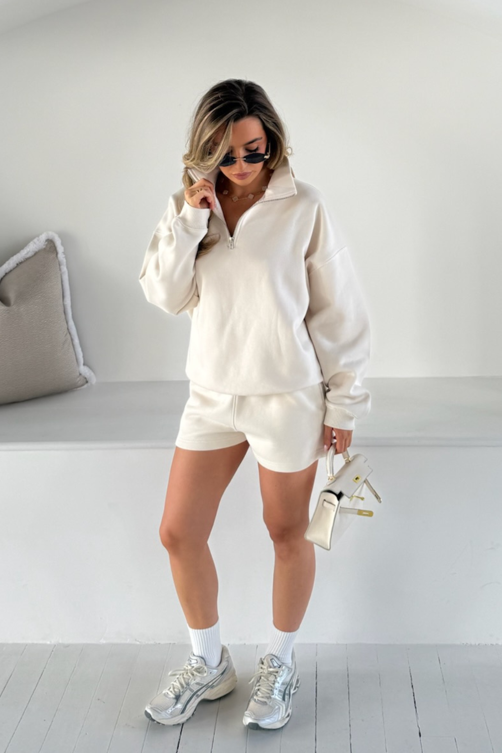 Glamify premium essential ivory 3/4 zip