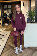 Mini burgundy G monogram embroidered hoodie