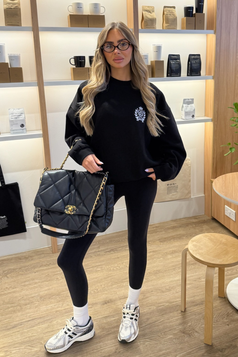 ST MORITZ BLACK EMBROIDERED SWEATER