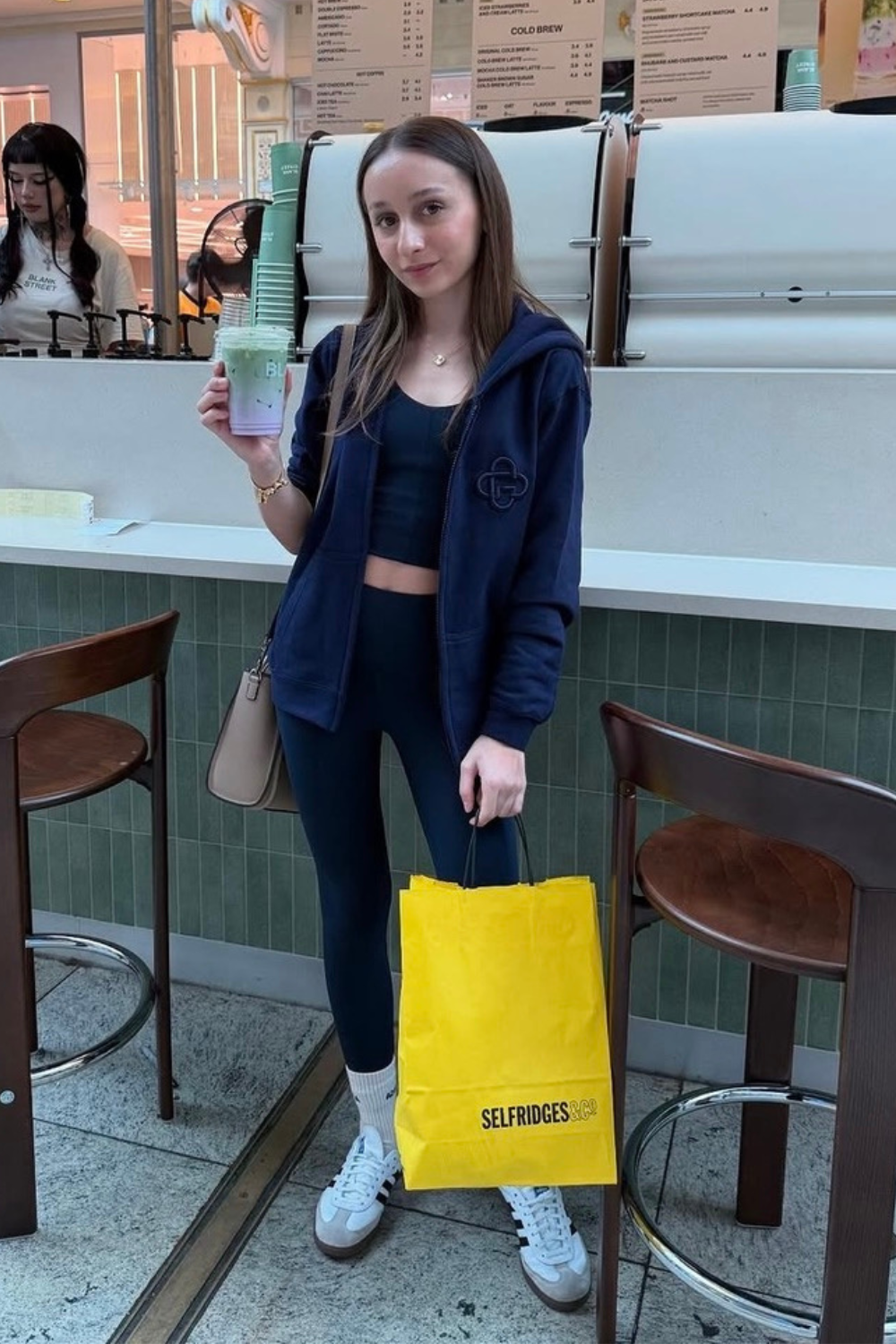 Mini G Monogram navy embroidered premium zip hoodie