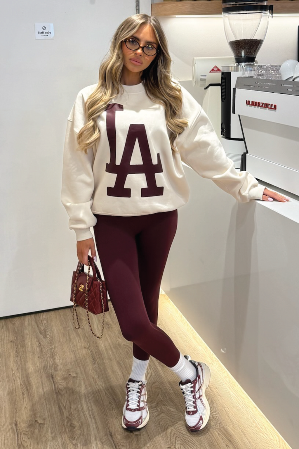 LA ESSENTIAL IVORY PRINTED SWEATER