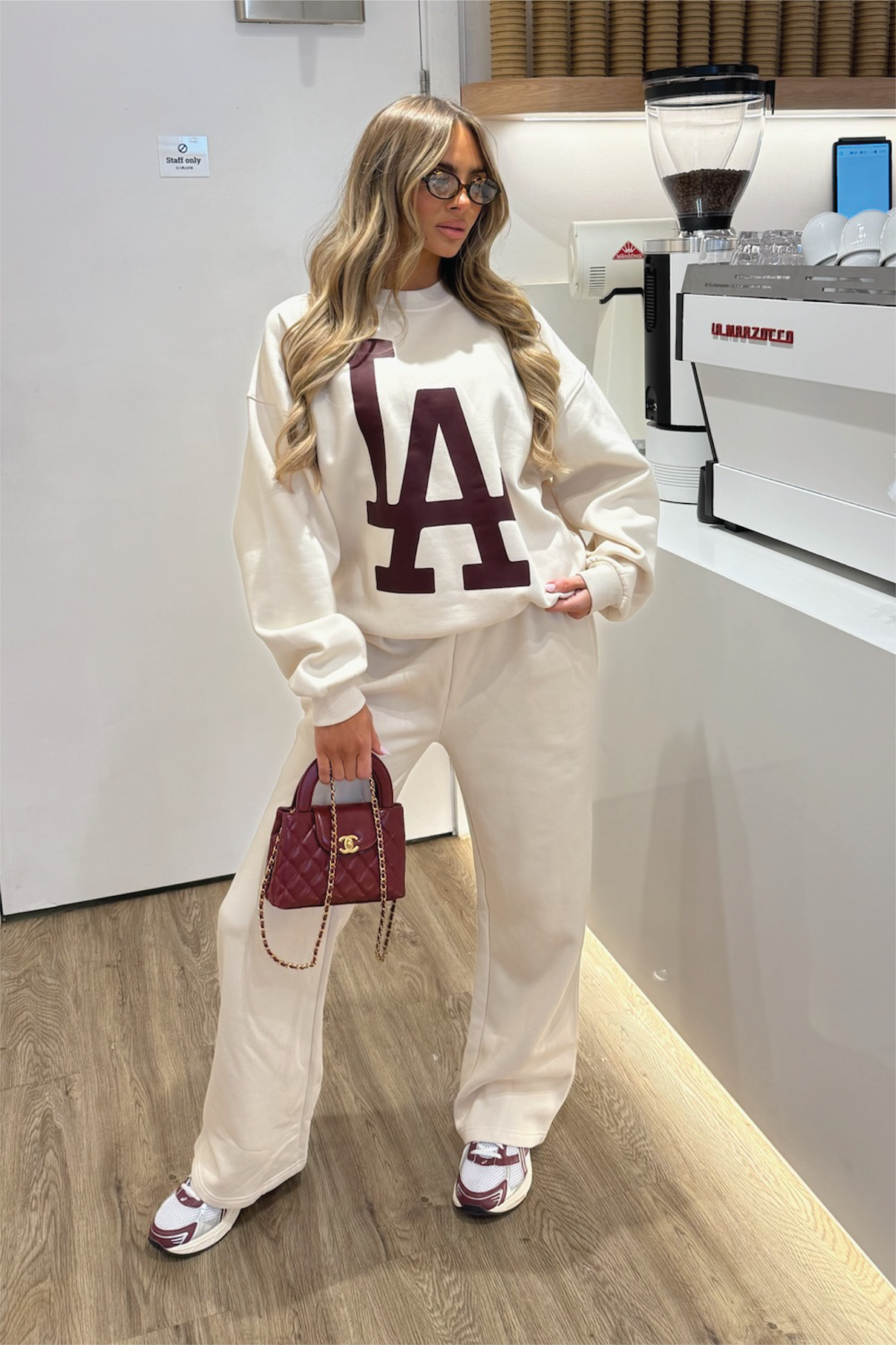 LA ESSENTIAL IVORY PRINTED SWEATER