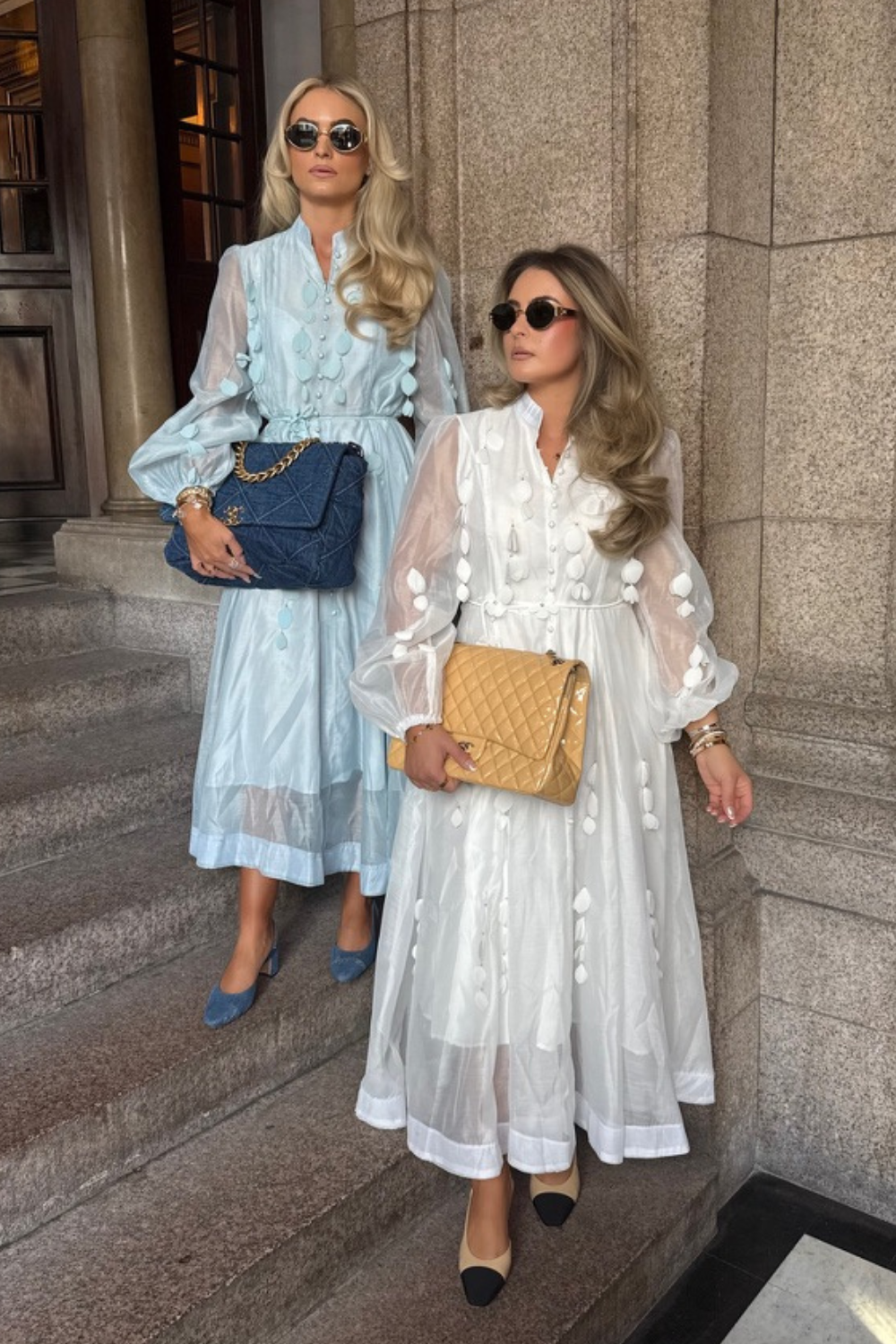 Sally white sheer button detail maxi dress