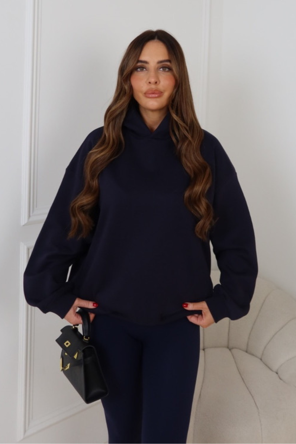Glamify premium essential navy hoodie