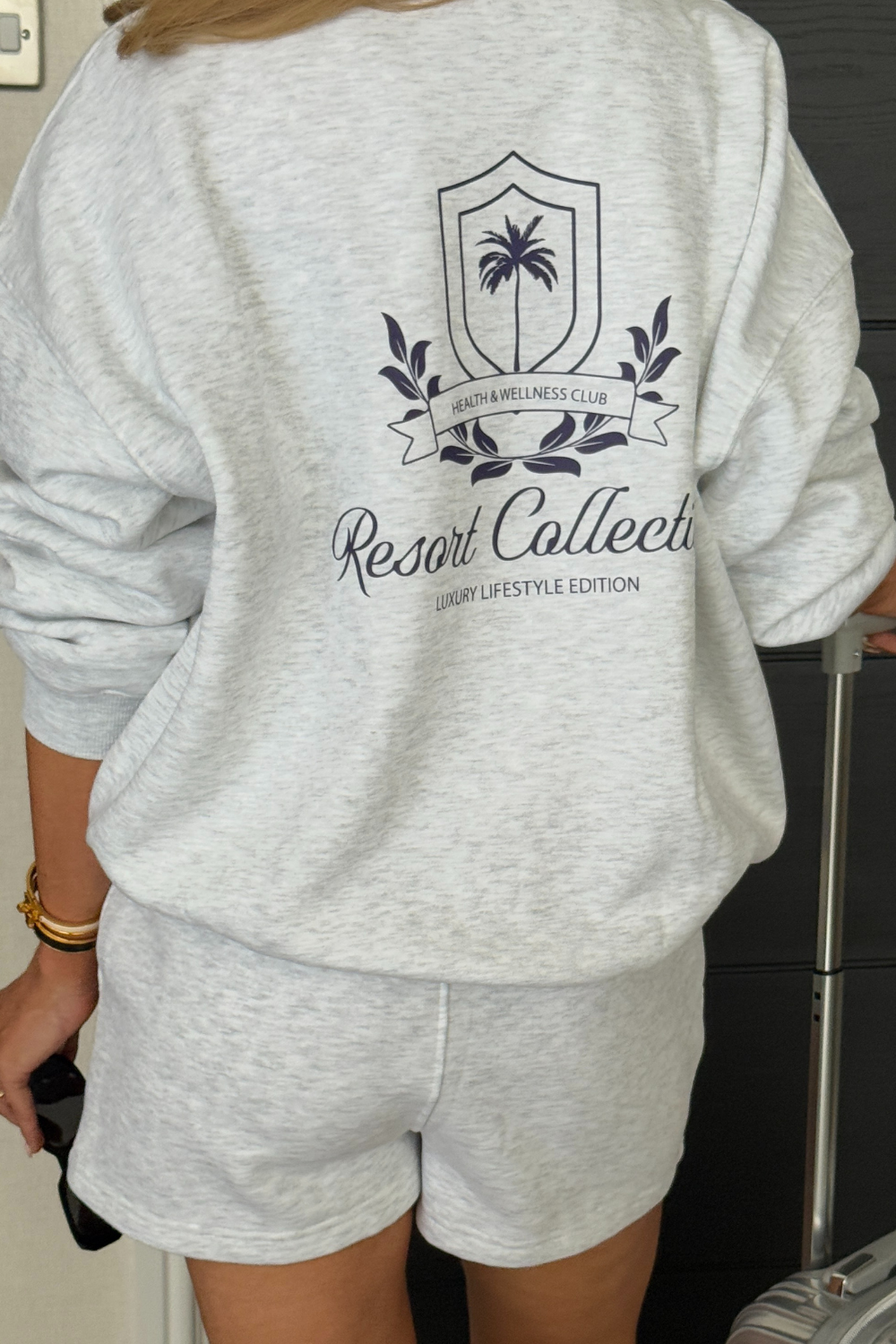 Emblem light marl embroidered 3/4 zip sweater - Resort Collective