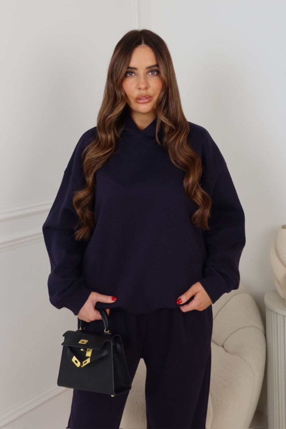 Glamify premium essential navy hoodie