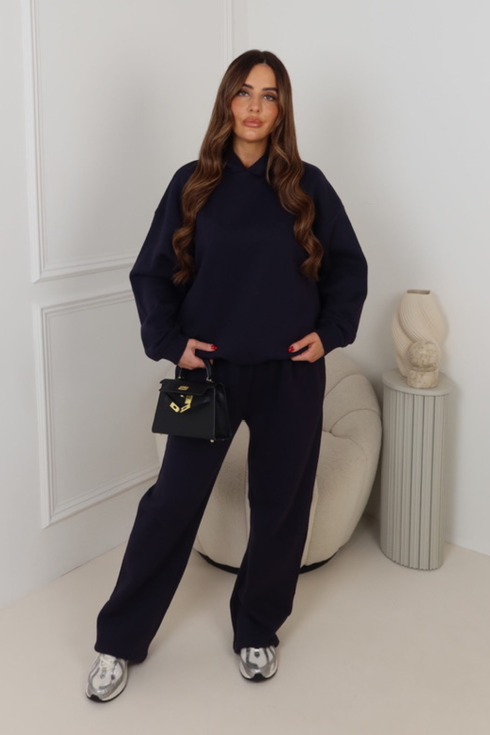 Glamify premium essential navy hoodie