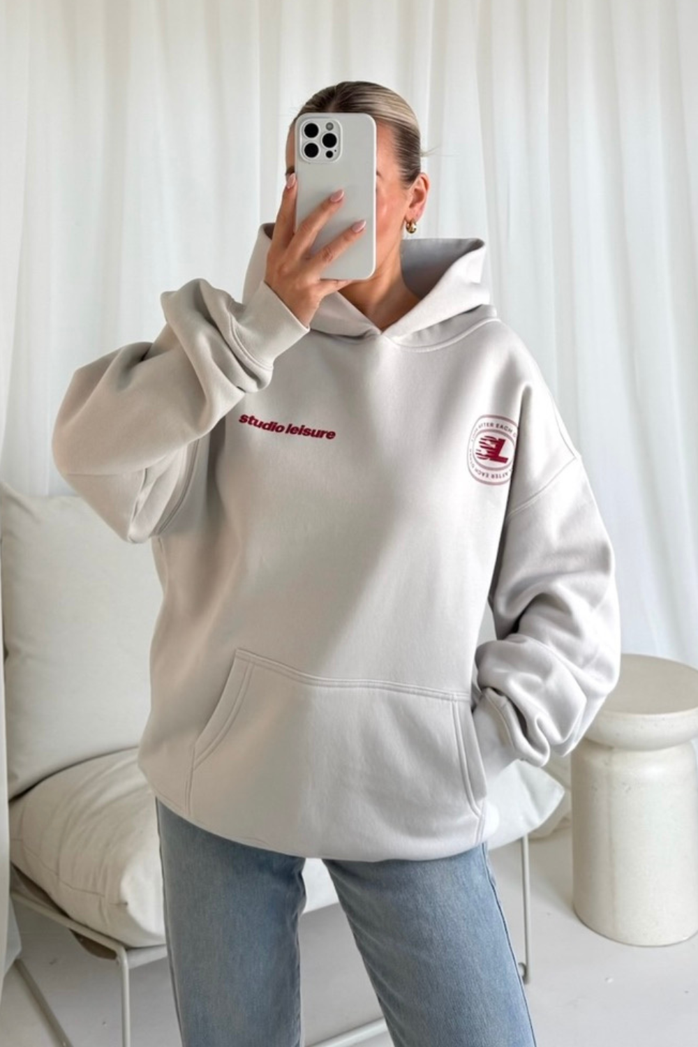 Studio leisure bone printed hoodie