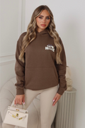 Club House mocha printed premium hoodie