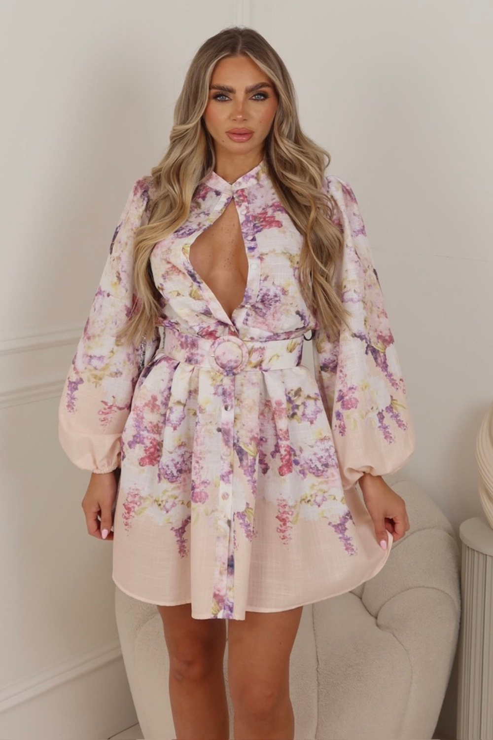 Lillian pink floral dress