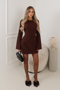 Stella brown long sleeve dress
