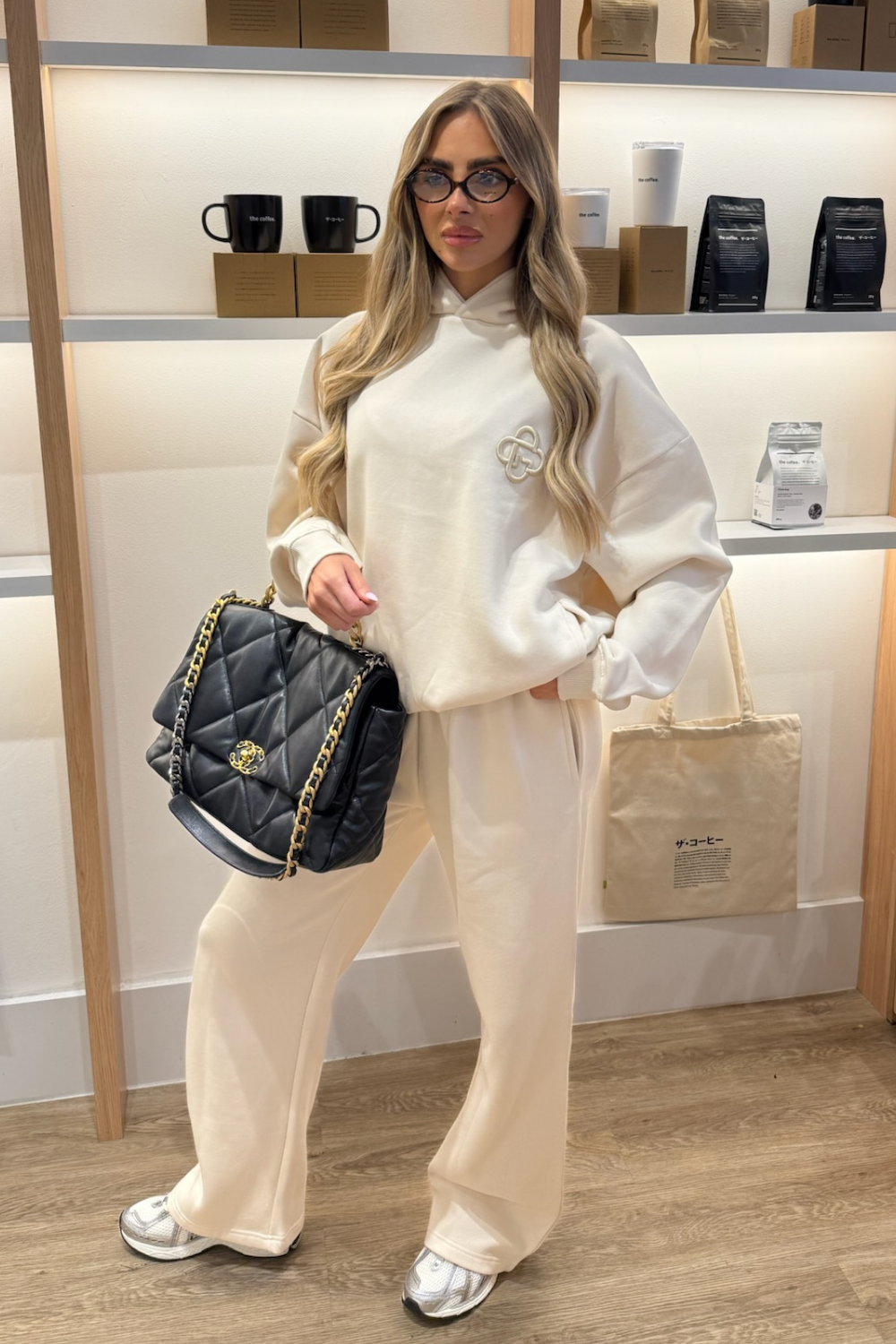 G MONOGRAM IVORY EMBROIDERED HOODIE