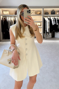Blake white tailored sleeveless blazer dress