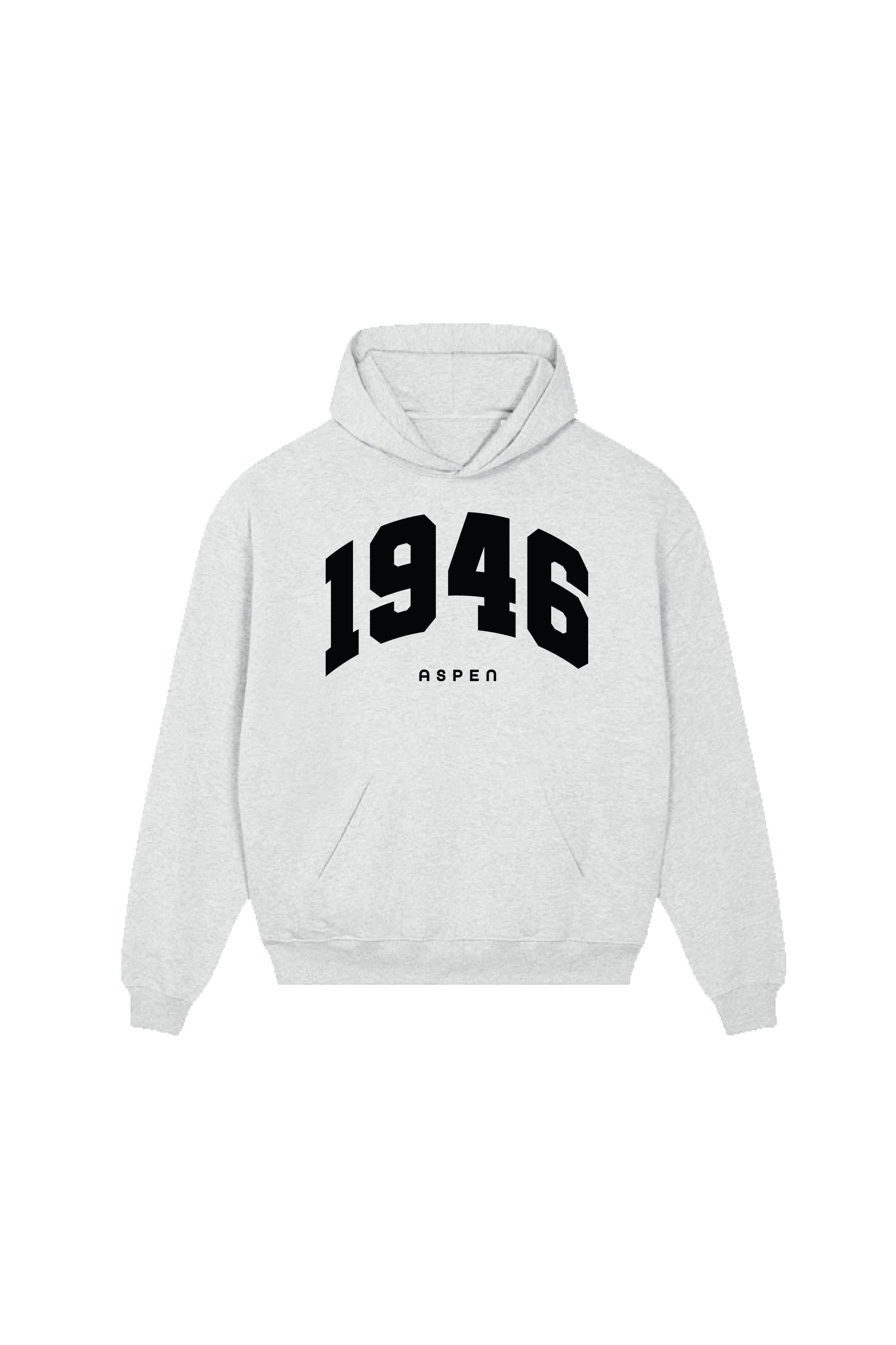 1946 ESSENTIAL MARL PRINTED HOODIE
