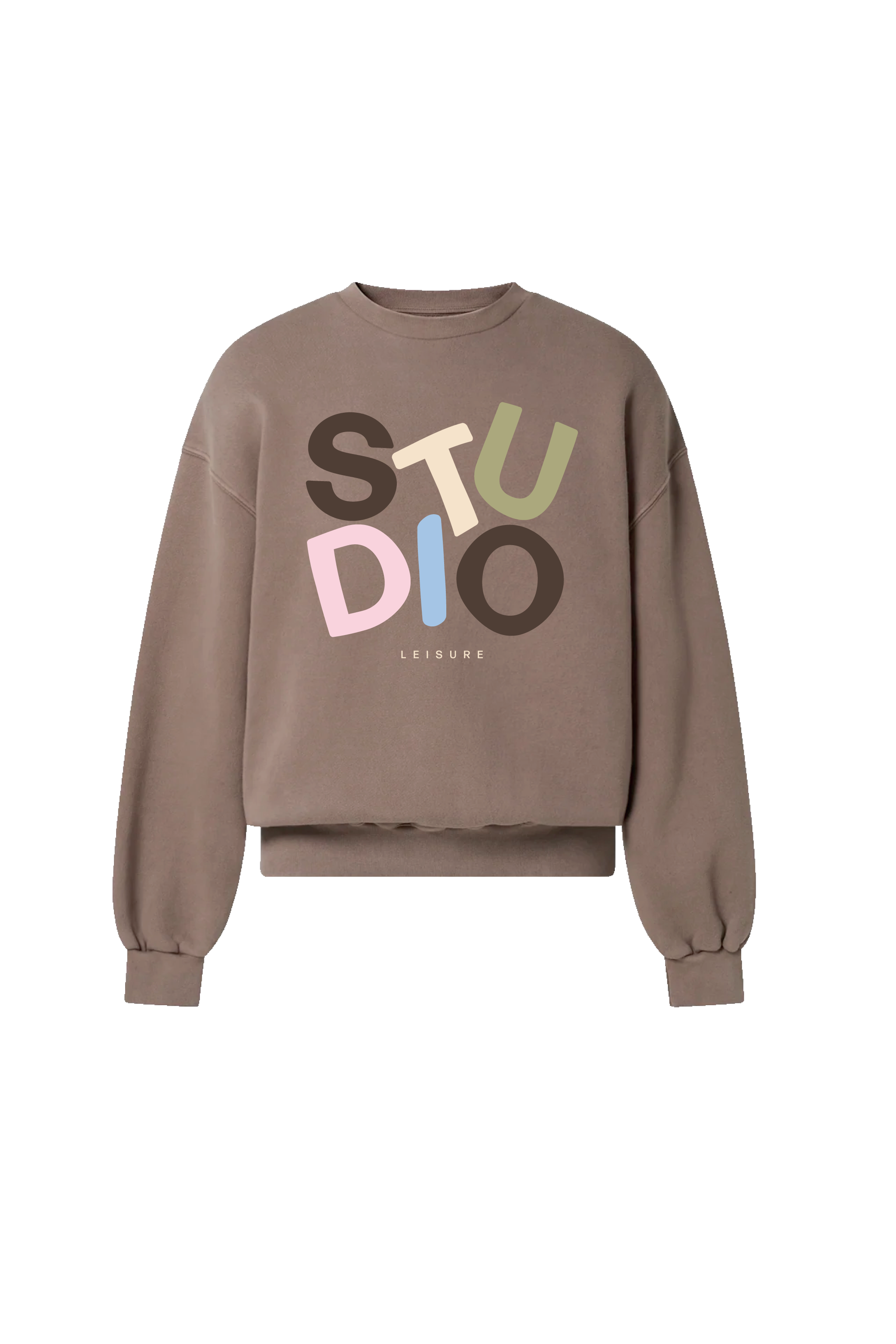 STUDIO LEISURE ESSENTIAL MOCHA COLOUR PRINTED SWEATER