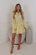 May lemon chiffon smock dress