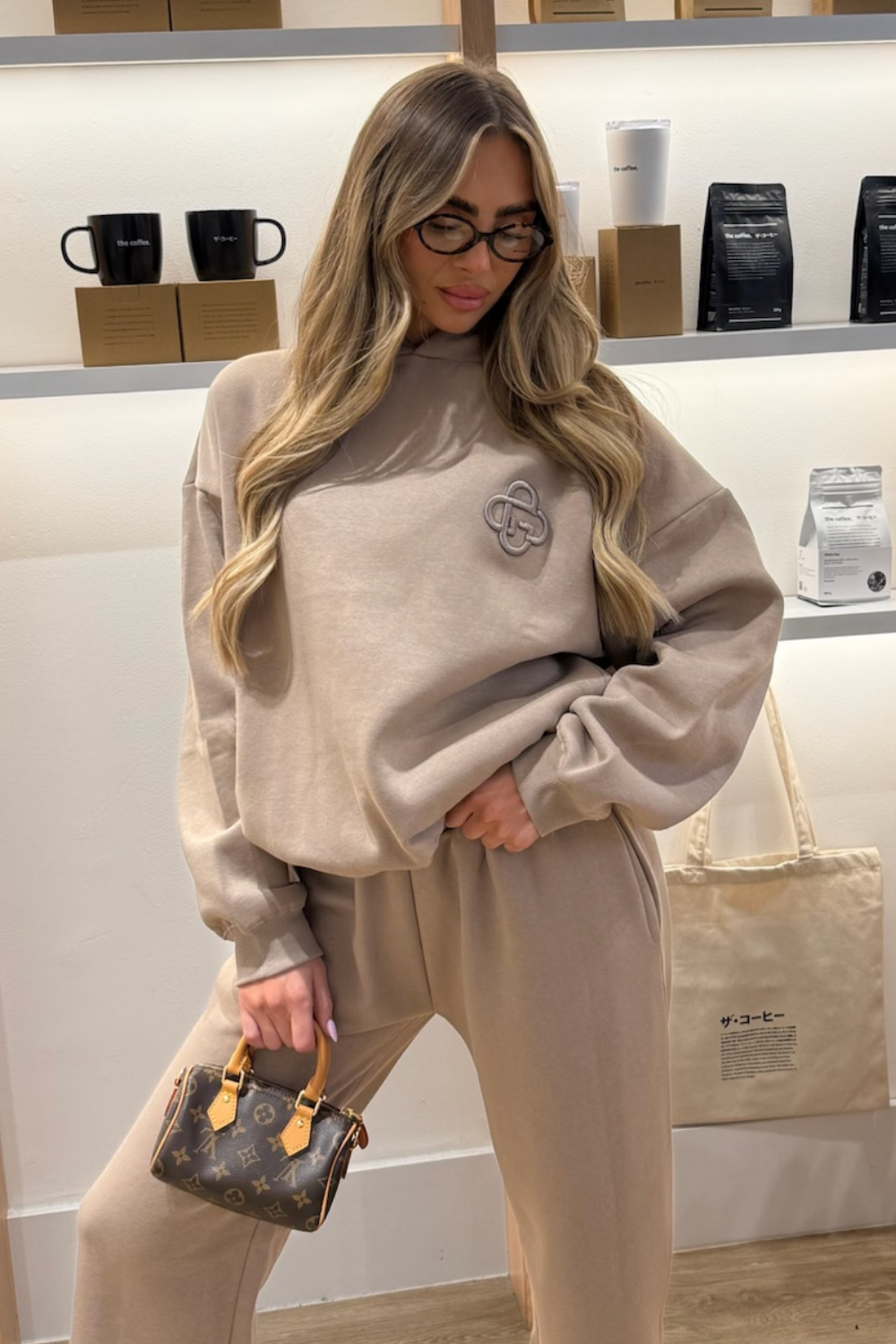 G MONOGRAM MOCHA EMBROIDERED HOODIE