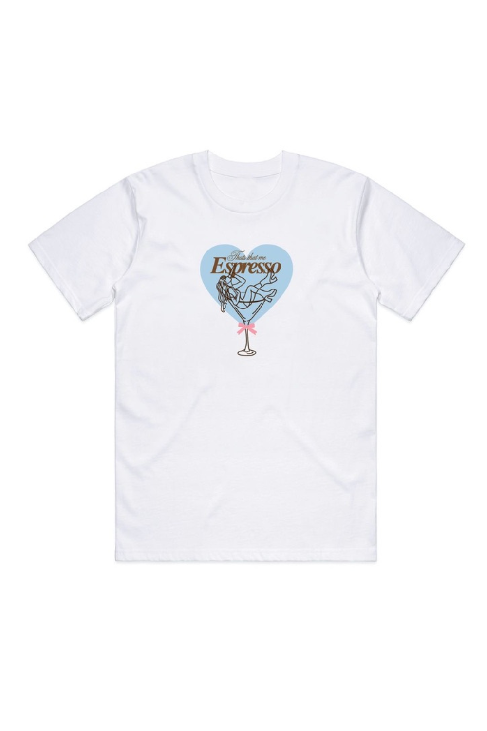 Espresso heart white printed t-shirt