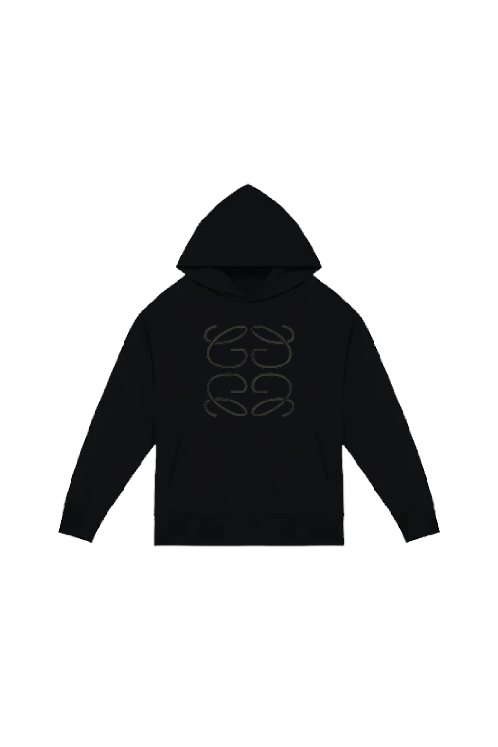 GeGe black embroidered oversized hoodie