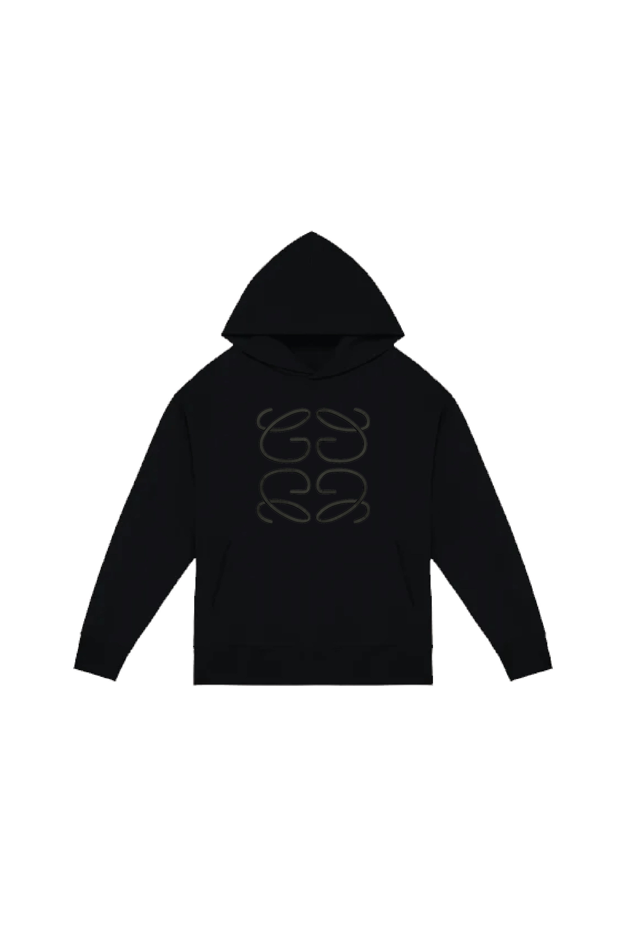 GeGe black embroidered oversized hoodie