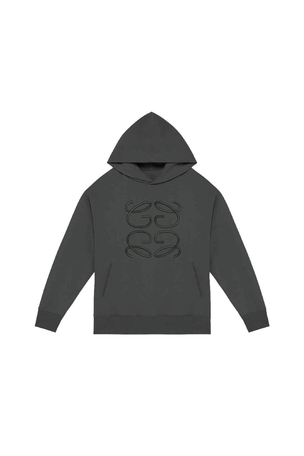GeGe slate embroidered oversized hoodie