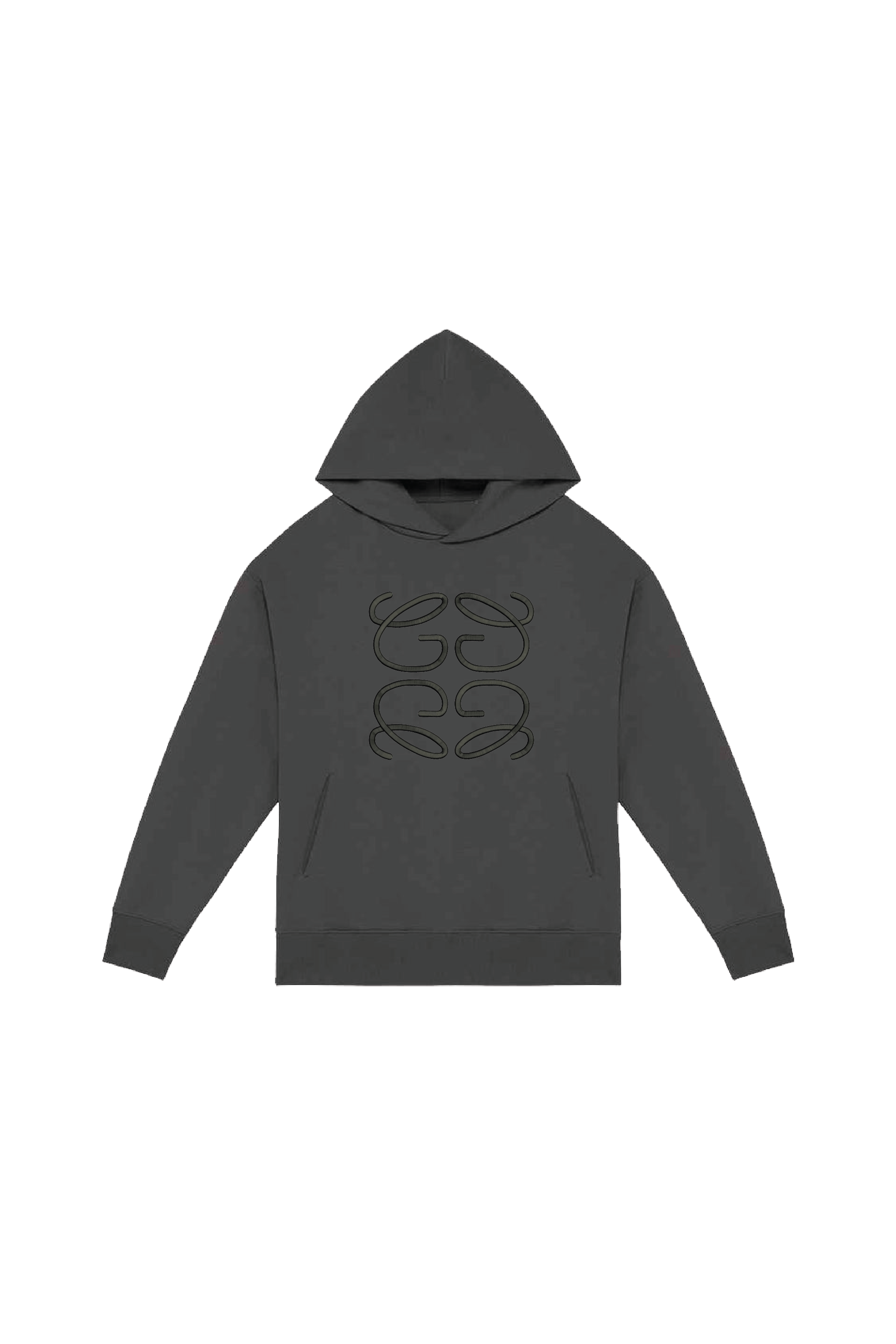 GeGe slate embroidered oversized hoodie