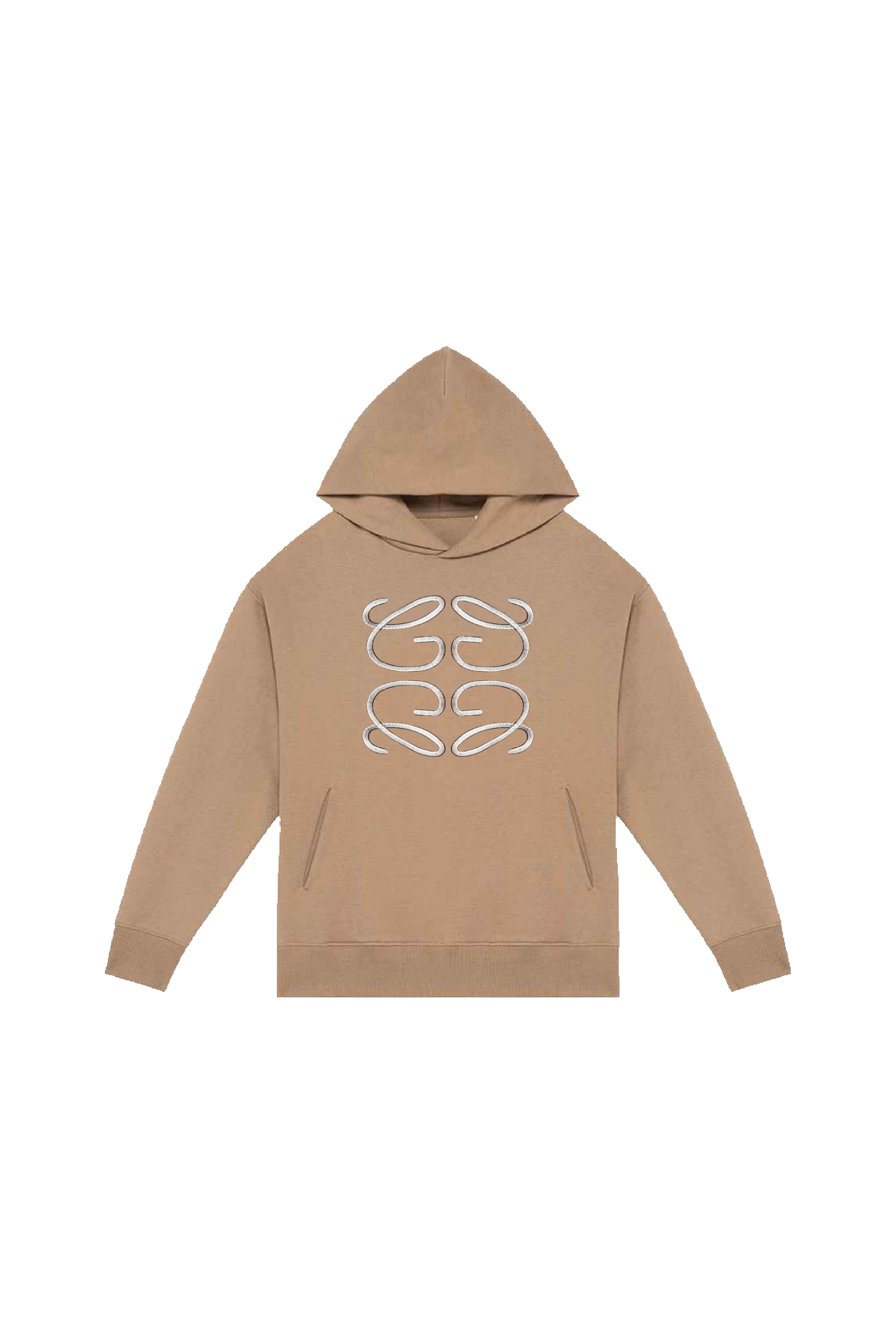 GeGe beige embroidered oversized hoodie