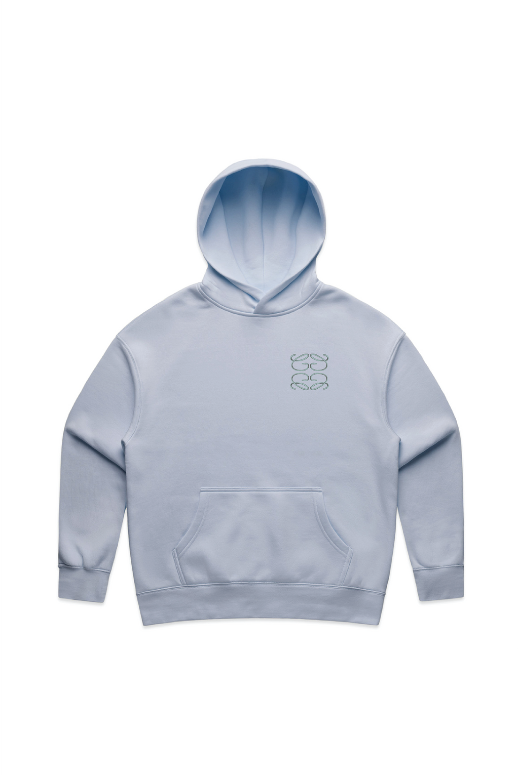 GeGe embroidered baby blue relaxed hoodie