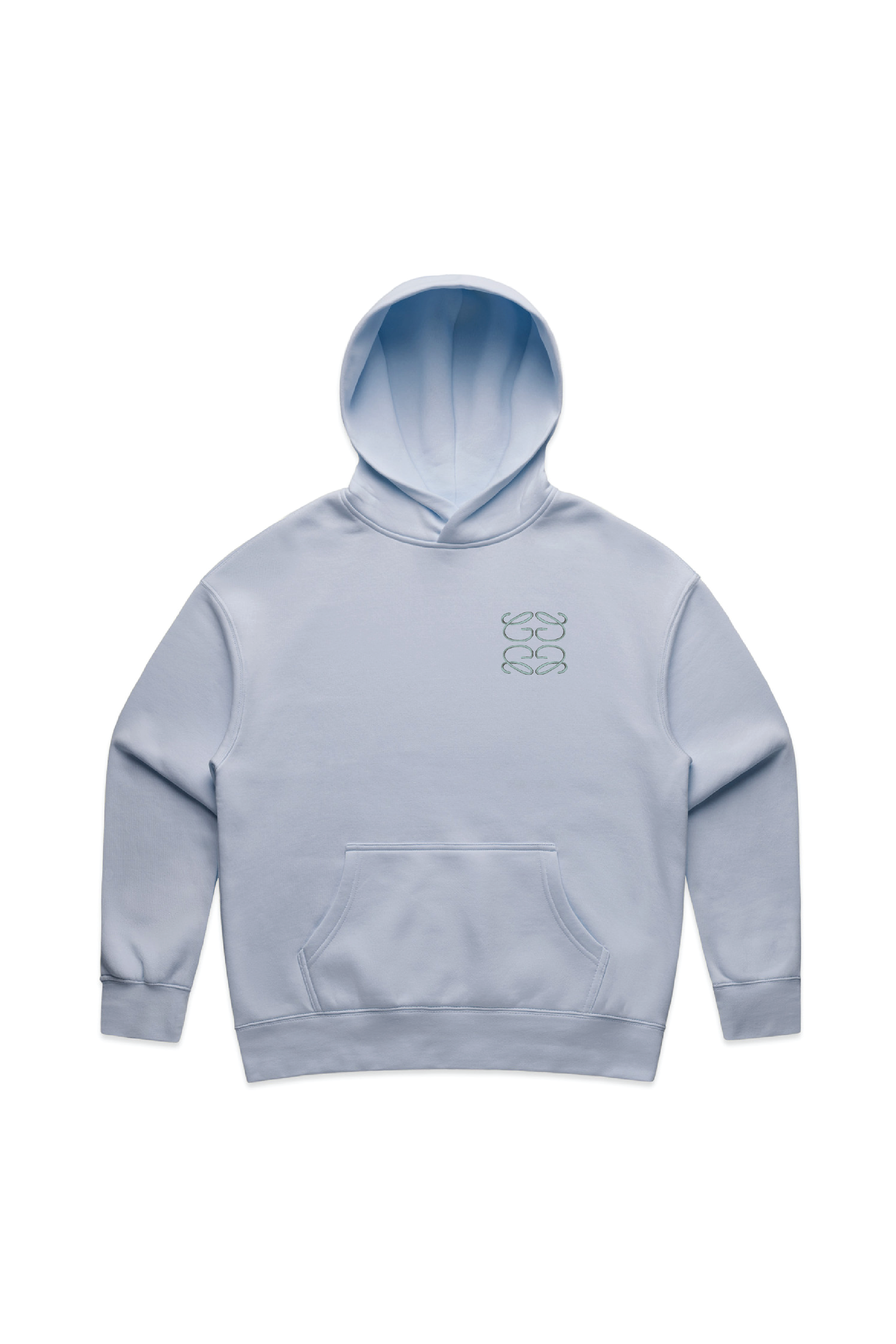 GeGe embroidered baby blue relaxed hoodie