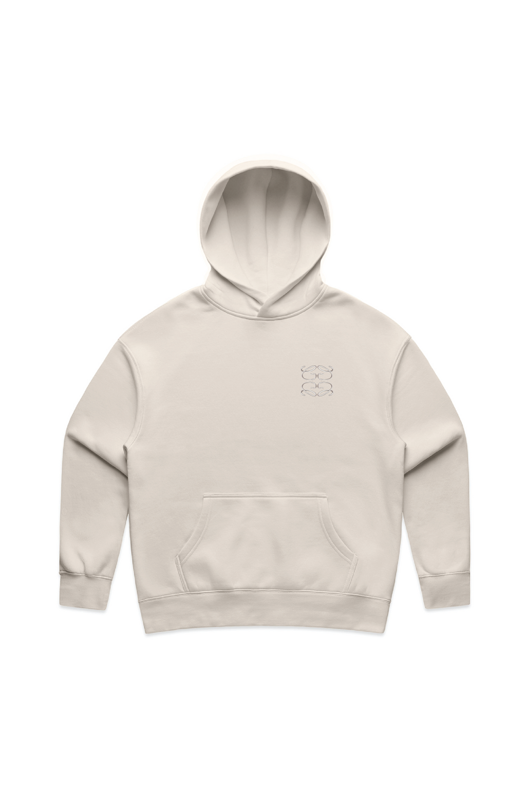 GeGe embroidered bone relaxed hoodie