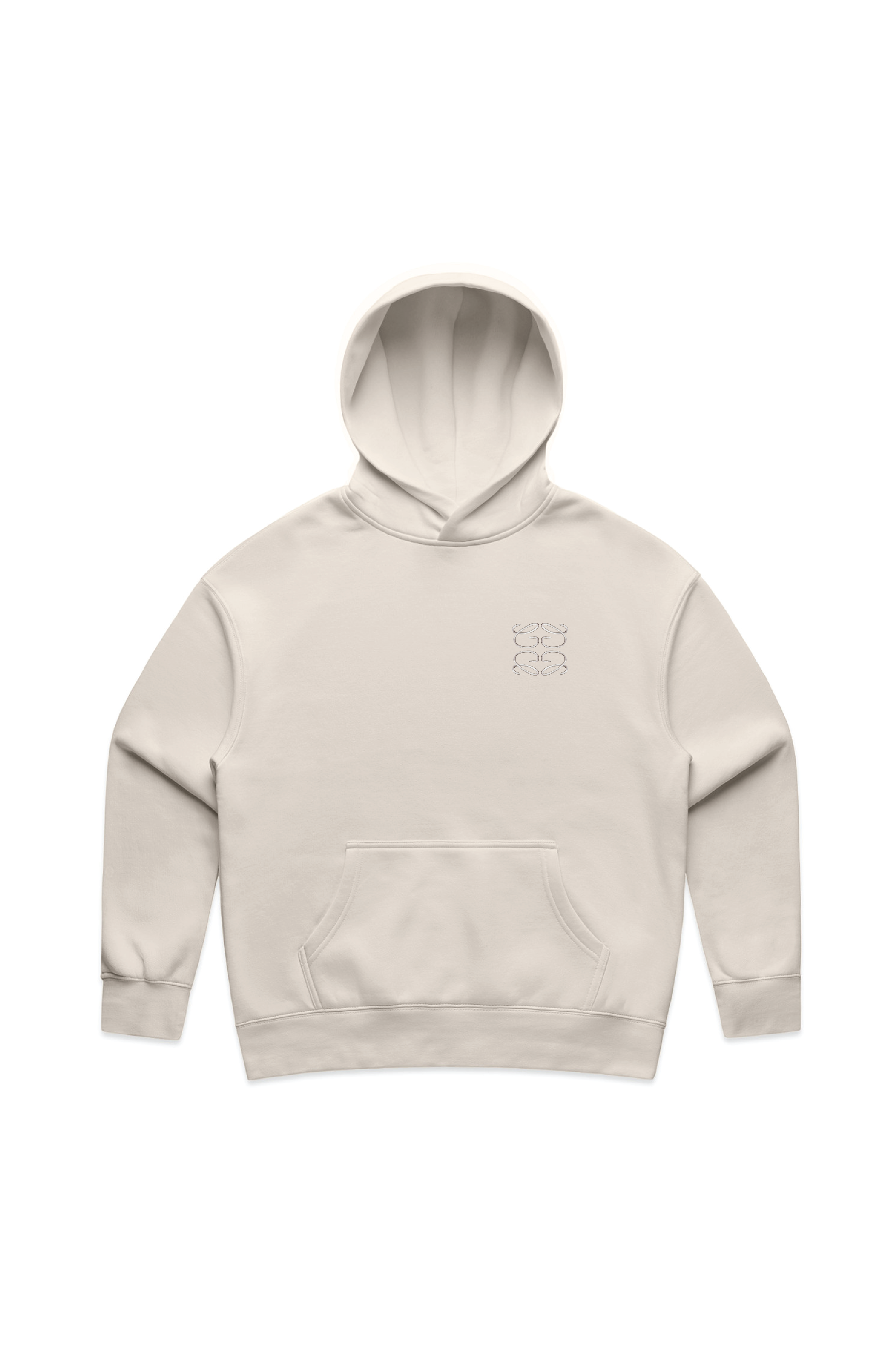 GeGe embroidered bone relaxed hoodie