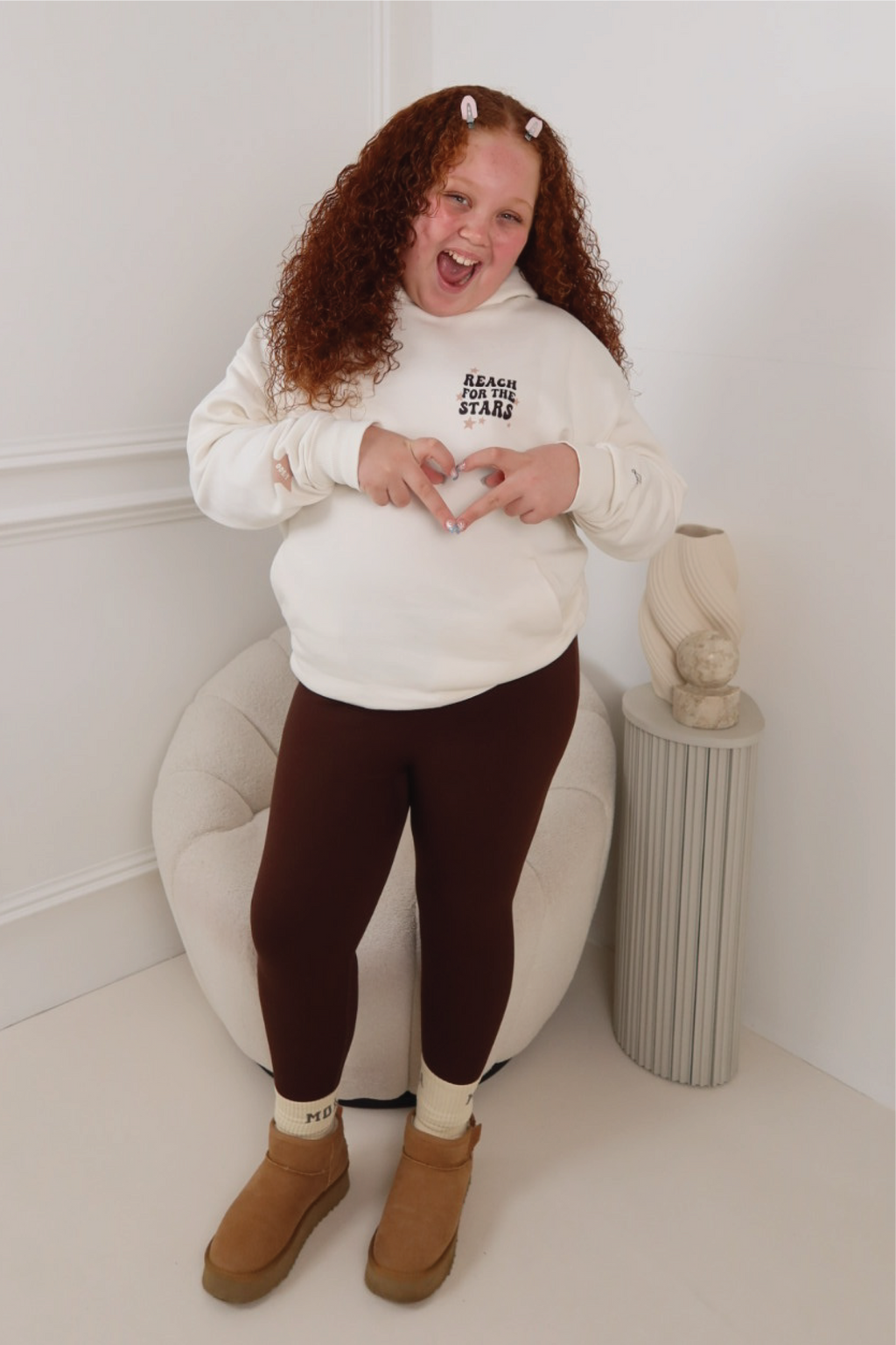 LACEY REACH FOR THE STARS IVORY PRINTED HOODIE