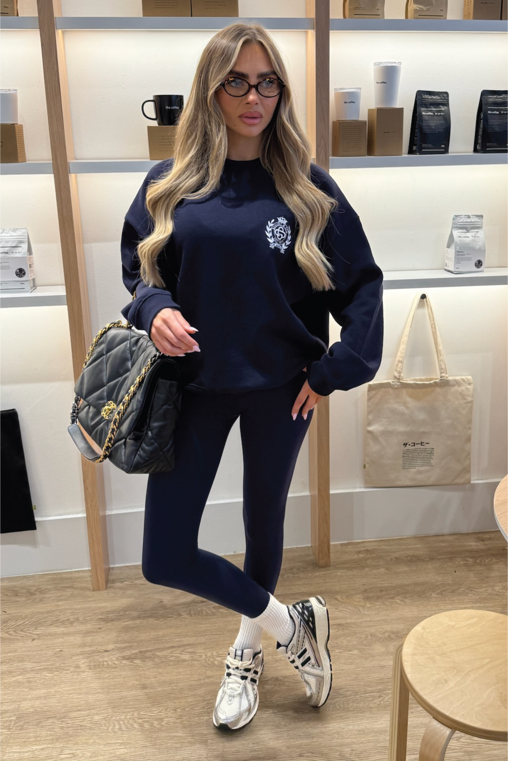 ST MORITZ NAVY EMBROIDERED SWEATER
