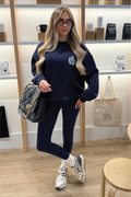 ST MORITZ NAVY EMBROIDERED SWEATER