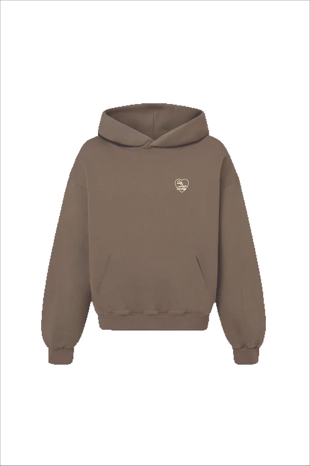 SELF LOVE SOCIETY HEART MOCHA & CREAM EMBROIDERED HOODIE