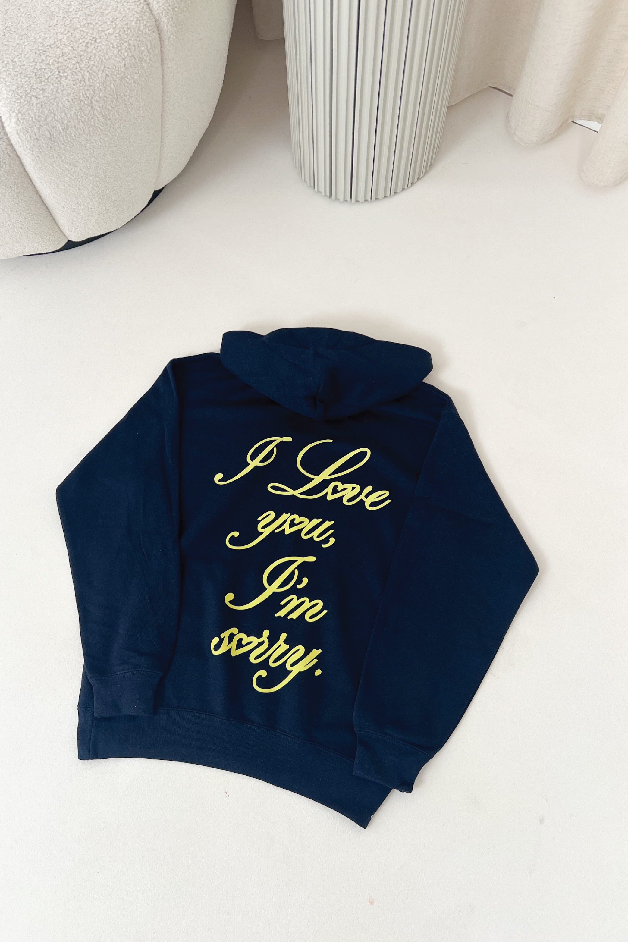 Mini I love you navy printed hoodie