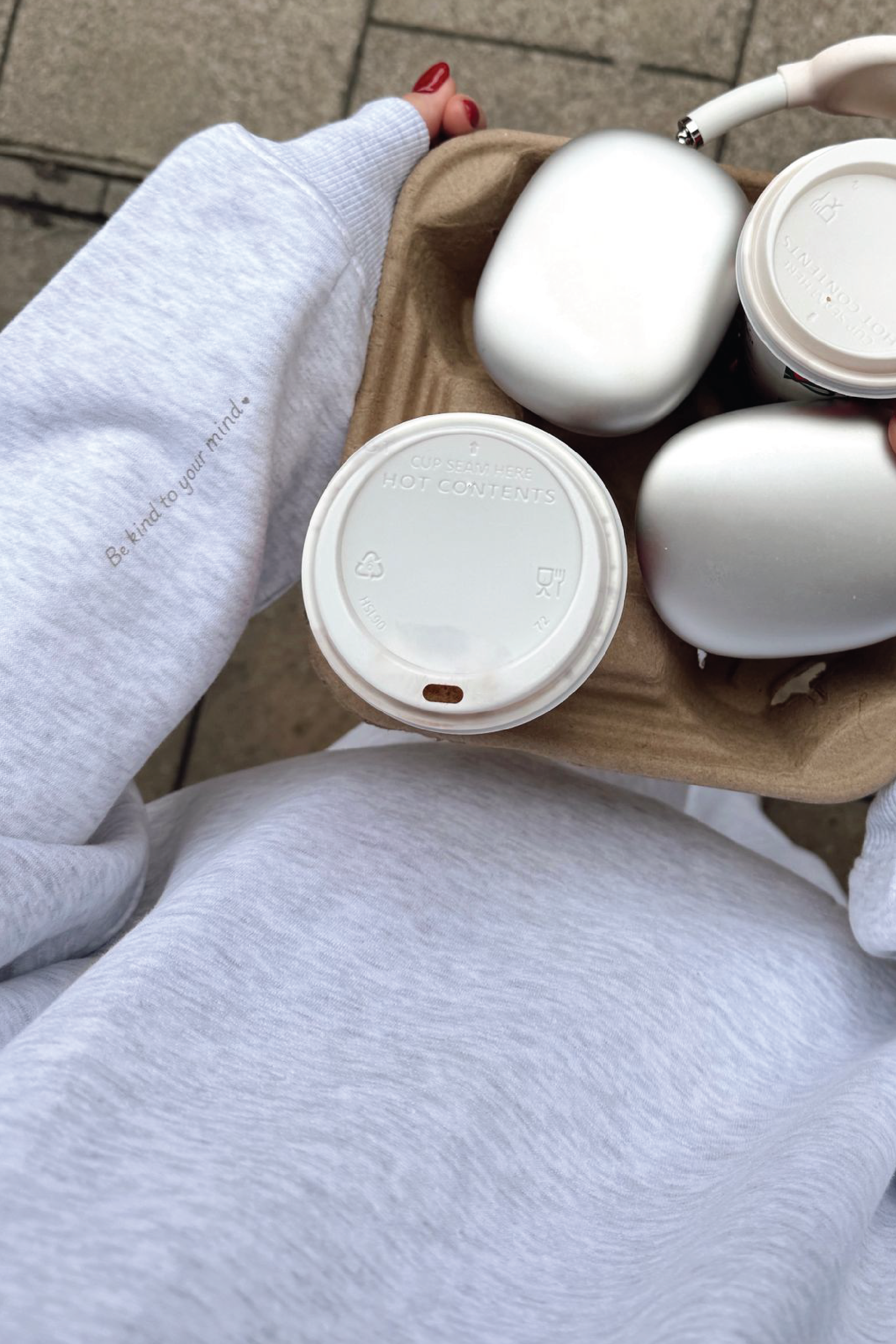 SELF LOVE SOCIETY HEART MARL GREY & BURGUNDY EMBROIDERED HOODIE