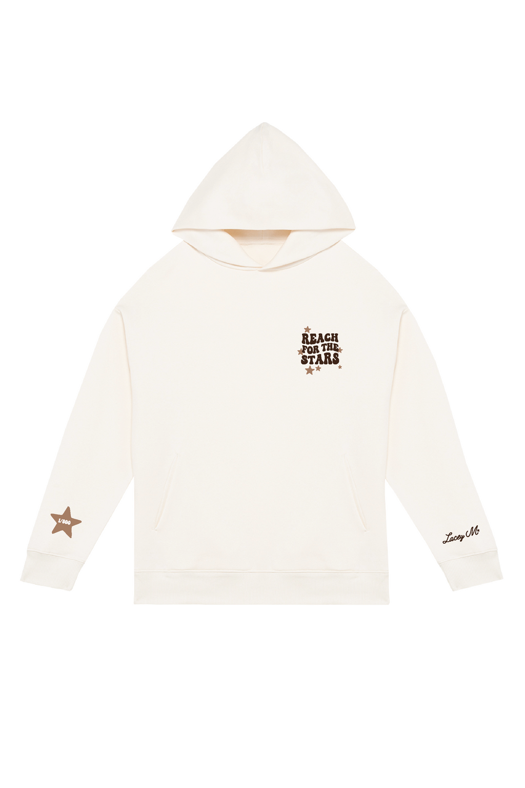 LACEY REACH FOR THE STARS IVORY PRINTED HOODIE