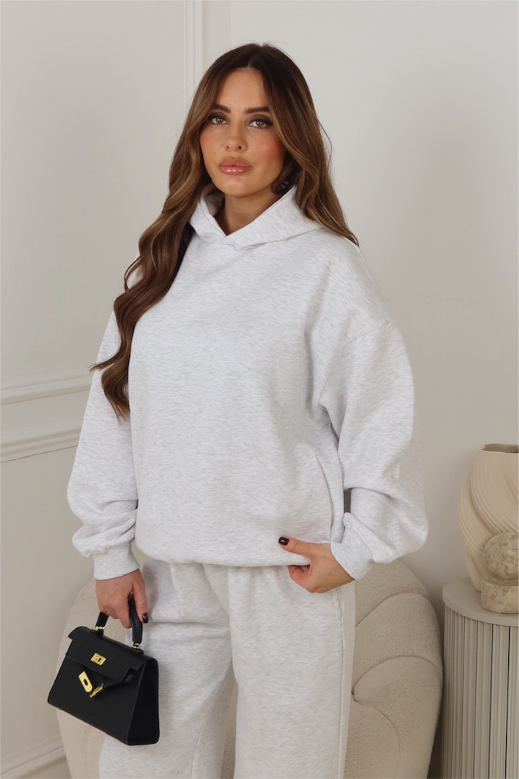 Glamify premium essential light marl hoodie