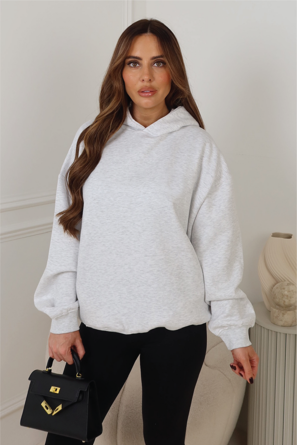 Glamify premium essential light marl hoodie