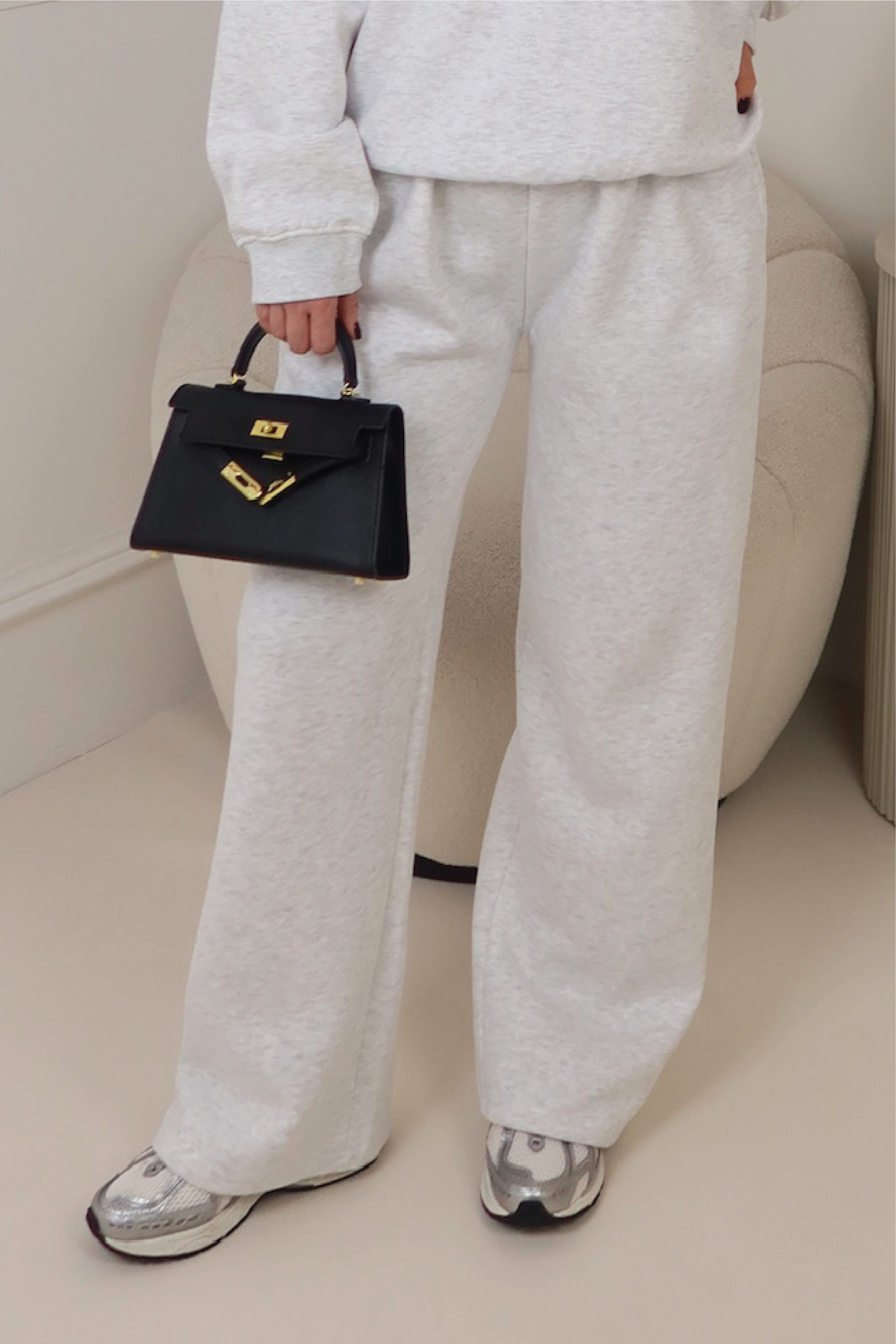 Glamify premium essential light marl straight leg jogger