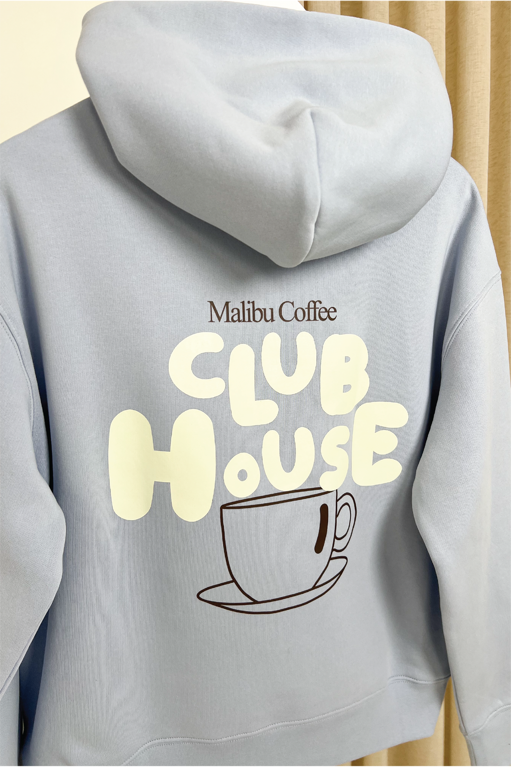 Club House faded blue printed premium hoodie