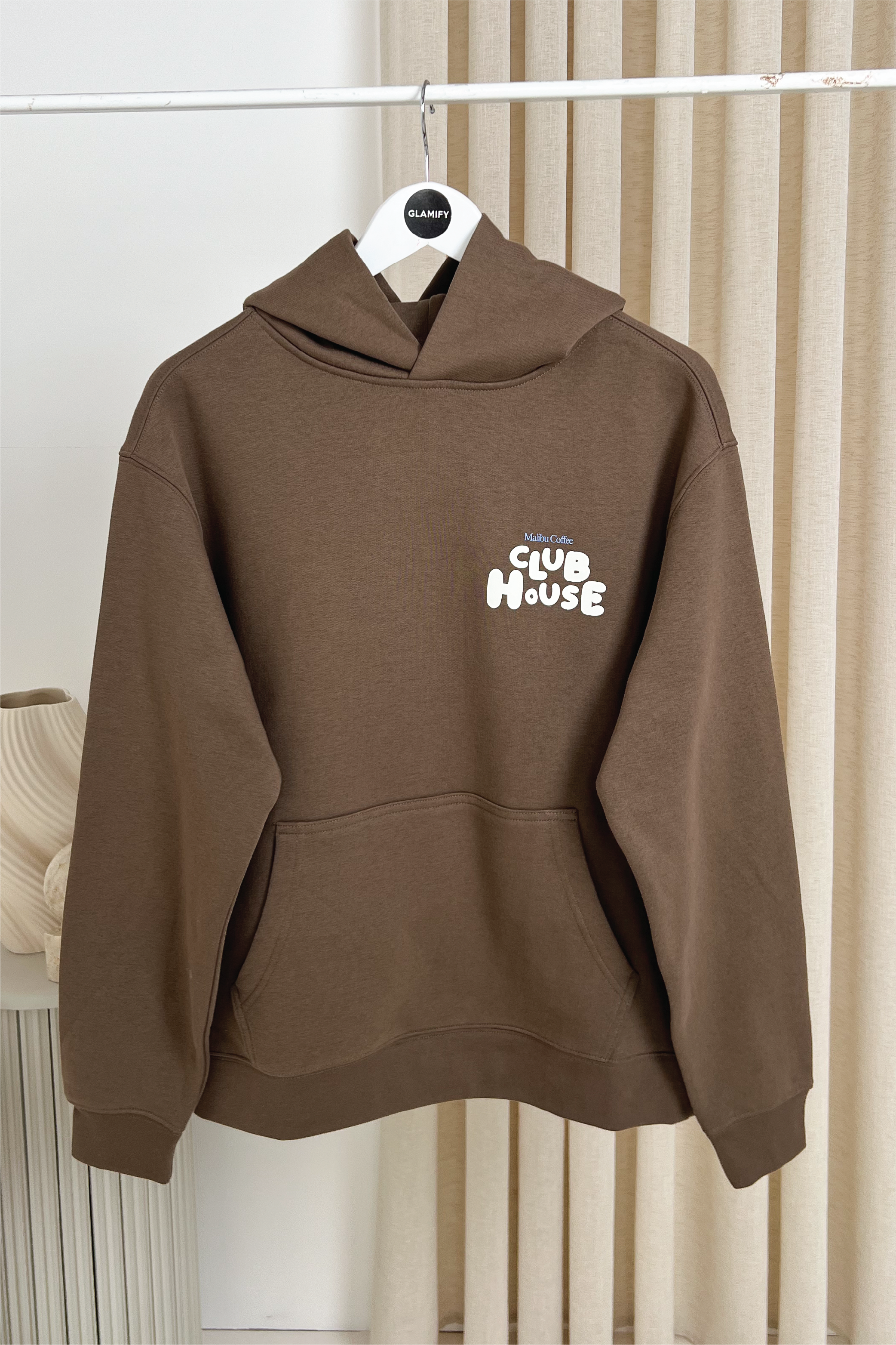 Club House mocha printed premium hoodie