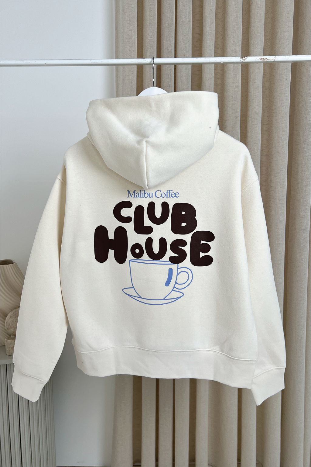 Club House ecru printed premium hoodie
