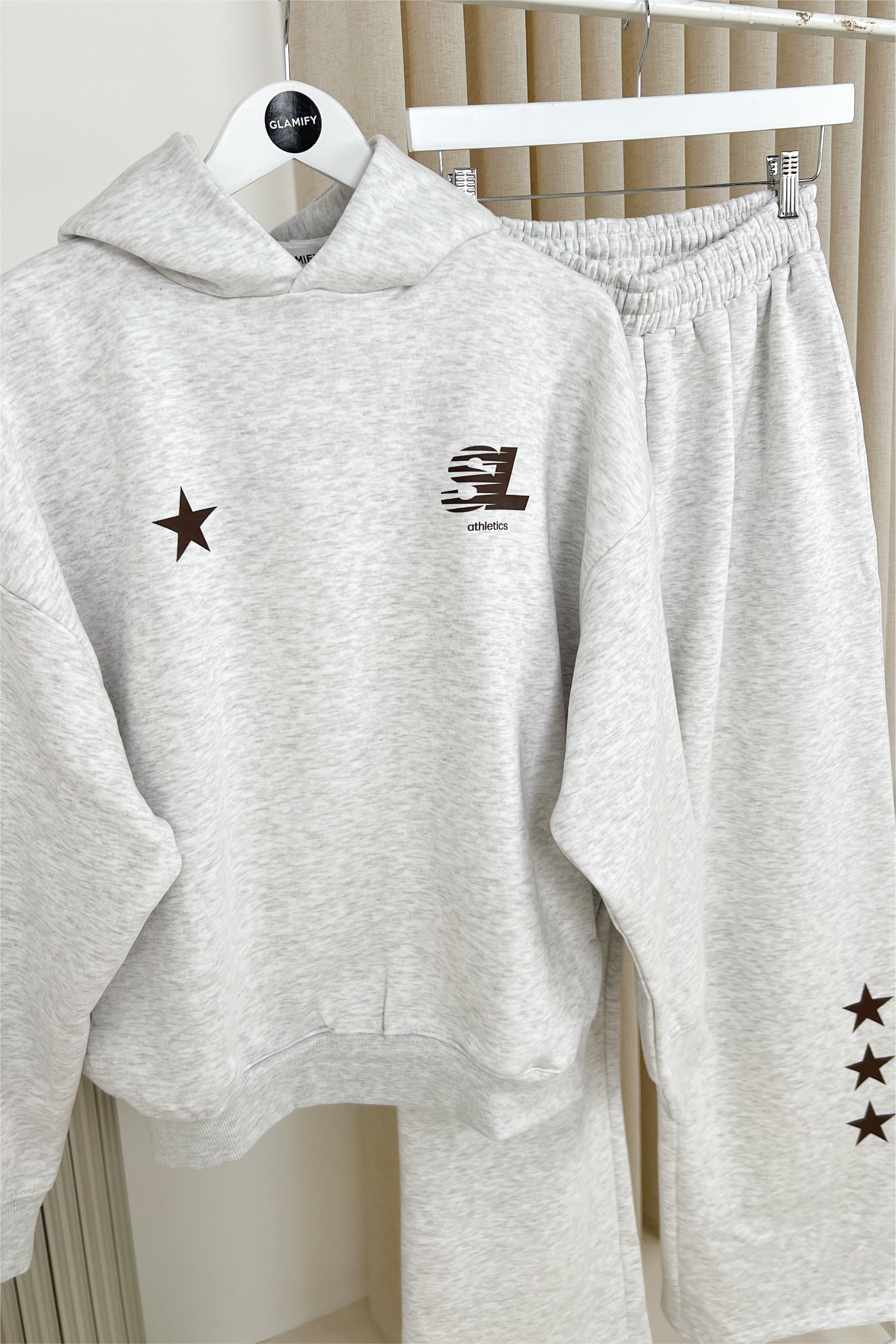 SL STAR LIGHT MARL PRINTED HOODIE AND STRAIGHT LEG LOUNGEWEAR