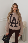 LA ESSENTIAL MOCHA PRINTED SWEATER