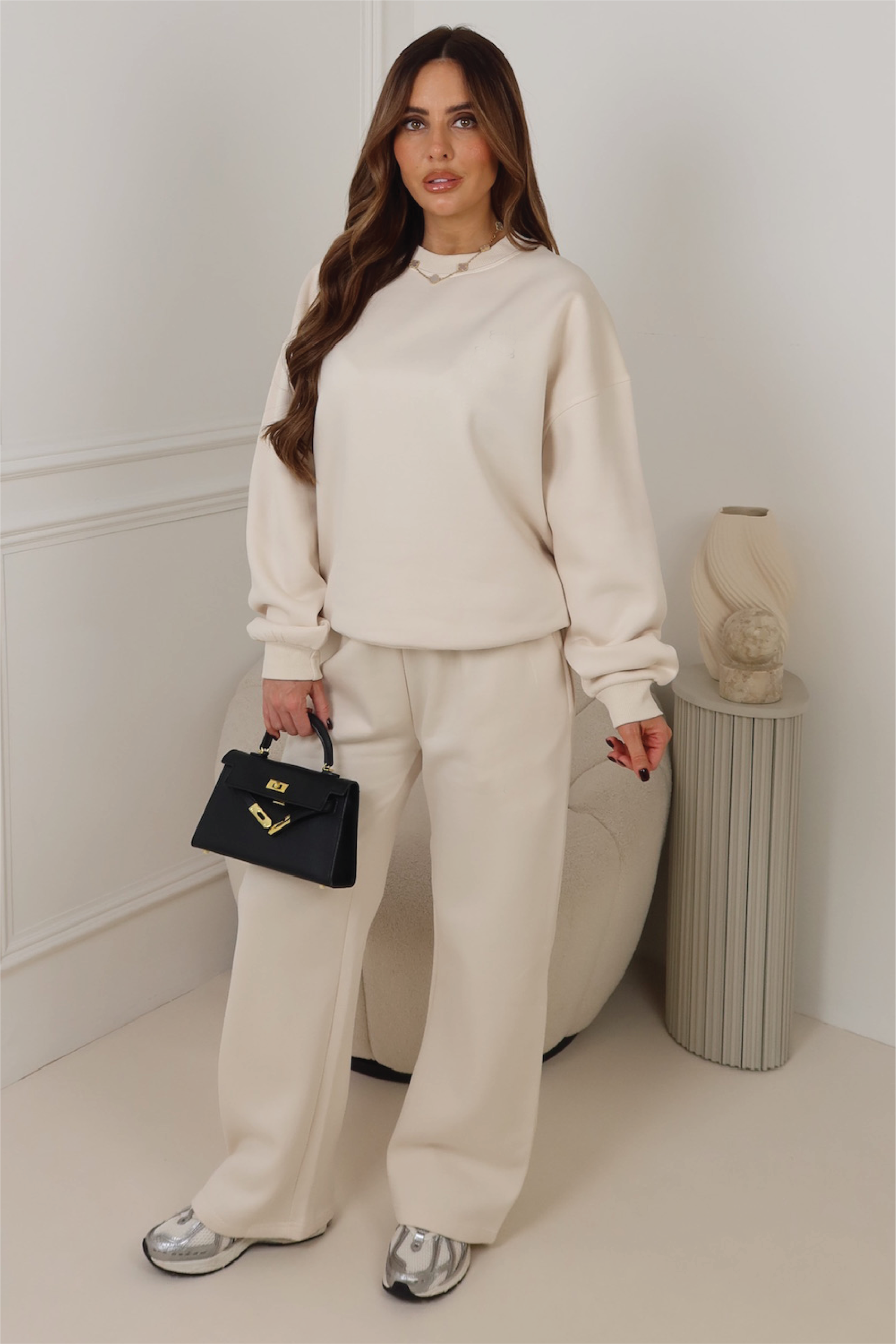 Glamify premium essential ivory straight leg jogger