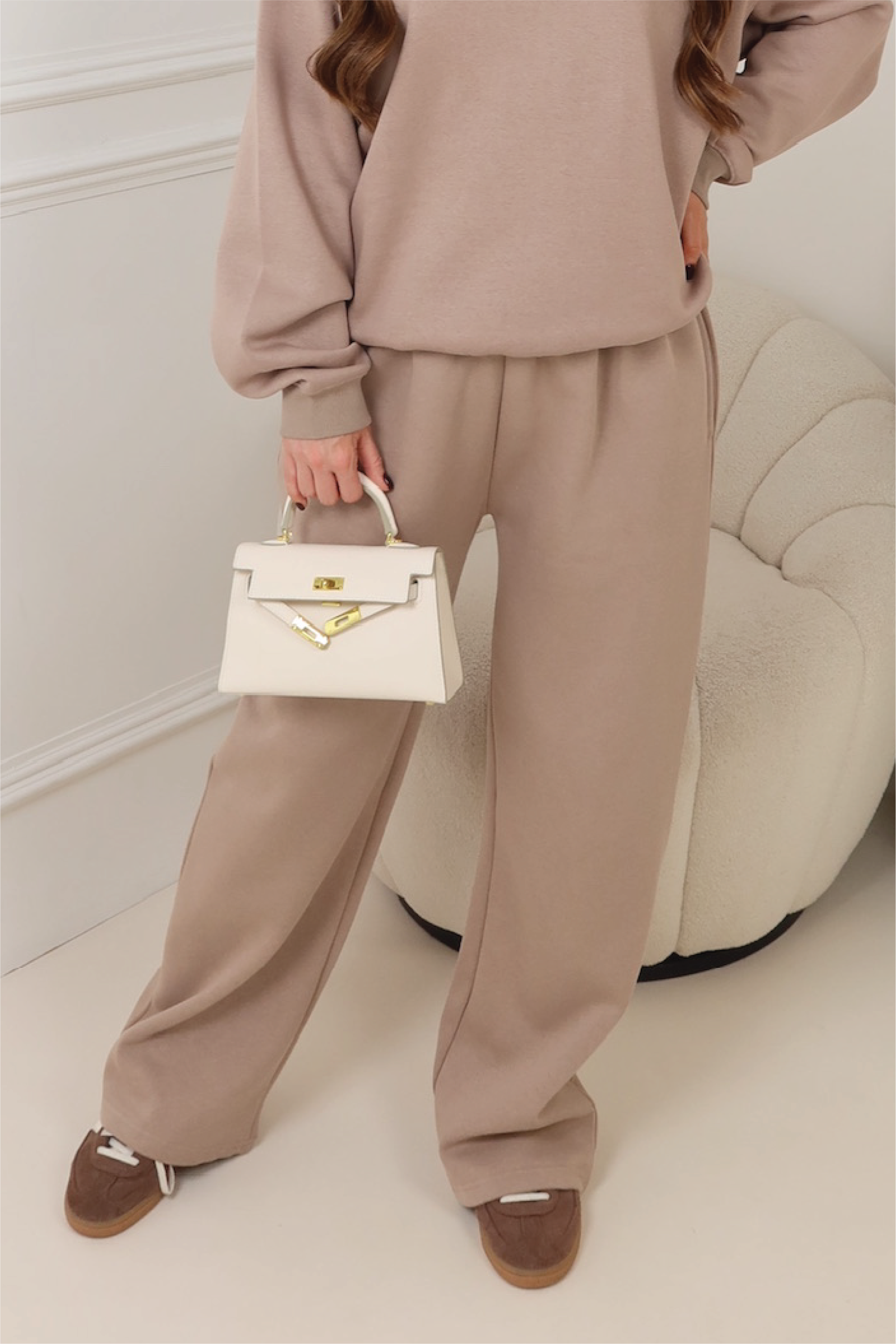 Glamify premium essential mocha straight leg jogger