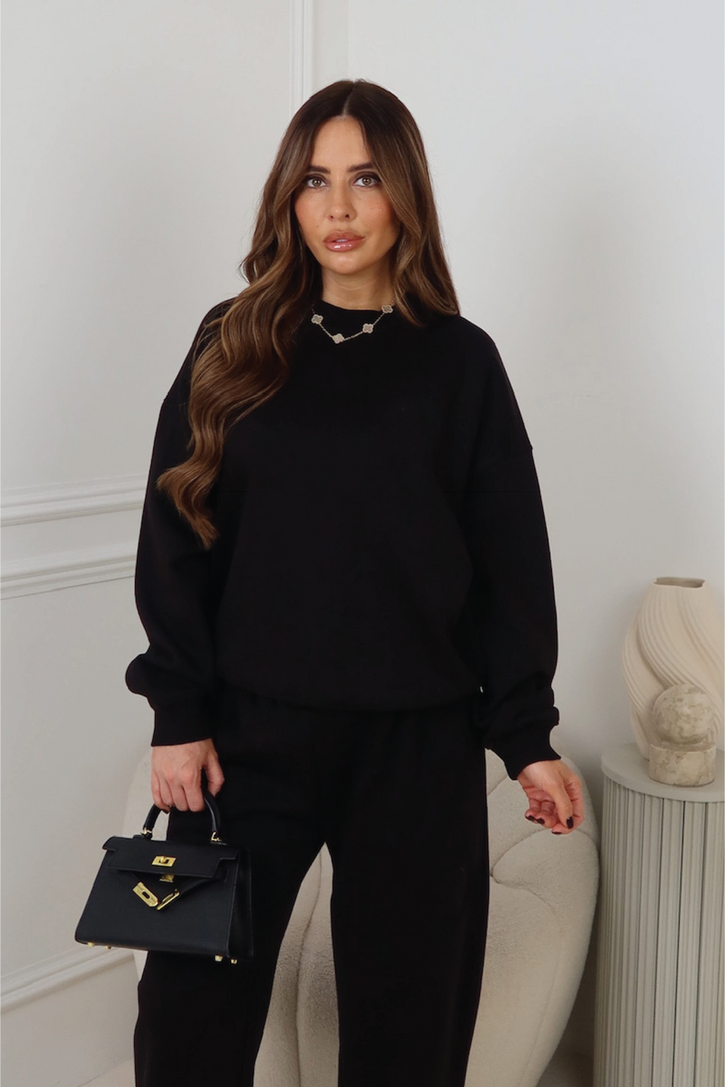 Glamify premium essential black sweatshirt