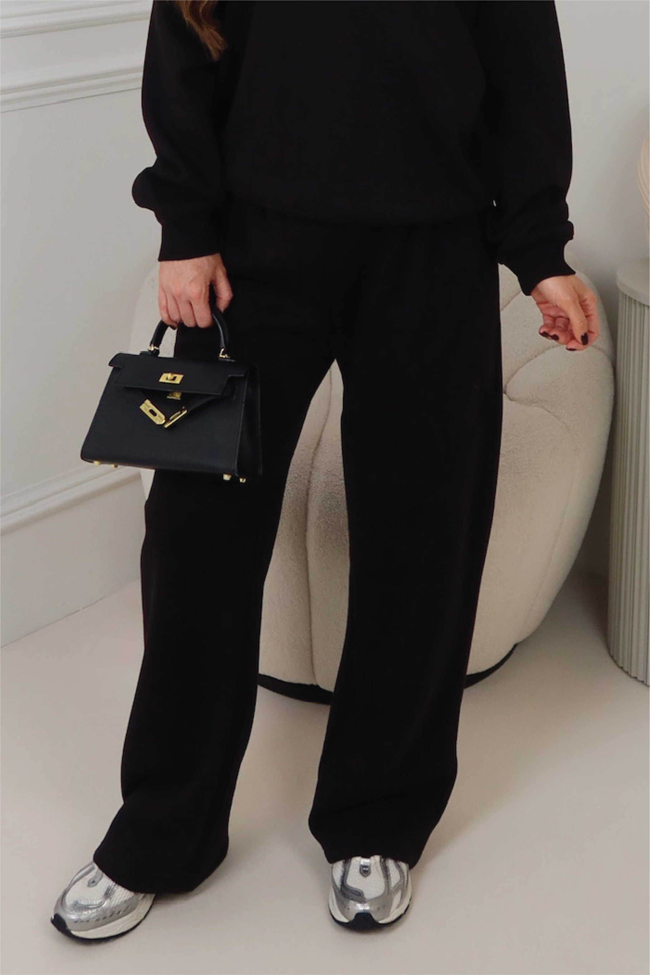 Glamify premium essential black straight leg jogger